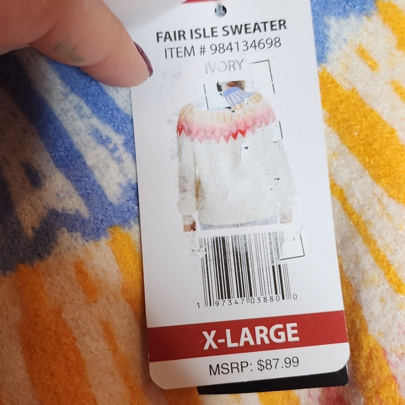 NWT French Connection Wool Blend Fair Isle Soft Sweater Size XL - Picture 11 of 15